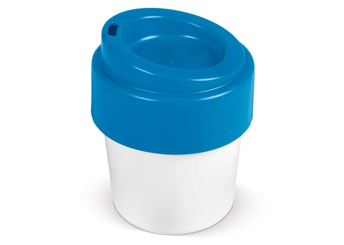 Tasse personnalisée avec couvercle 240 ml - Hot-but-cool Blanc / Bleu
